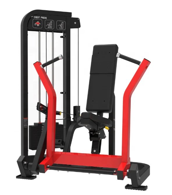 Adjustable Steel Pin Loaded Seated Chest Press Gym Machine with Heavy-Duty Steel Construction for Commercial Use