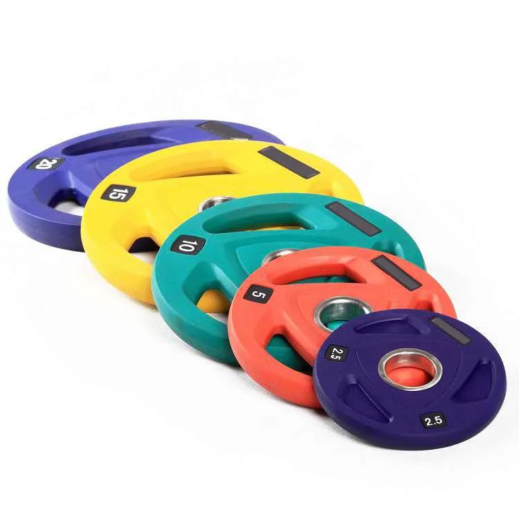 PU Eco-Friendly Colorful Barbell Plates for Gym Strength Training 2.5-25kg Non-Slip