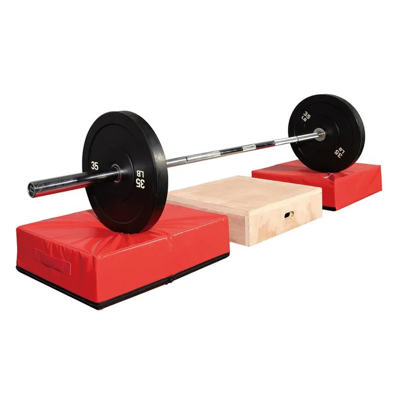 Fitness Barbell Mat Pair High Density Recycled Cotton for Gym Flooring Protection 76x60x15cm