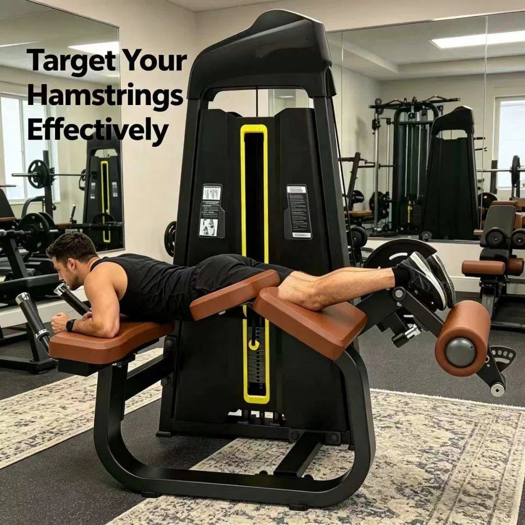 Prone Leg Curl Machine Commercial Heavy-Duty Steel Hamstring Isolation Trainer for Gym Strength