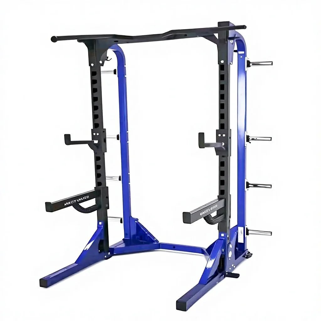 HD Adjustable Half Rack Heavy Duty Power Rack with High Load Capacity for Strength Training