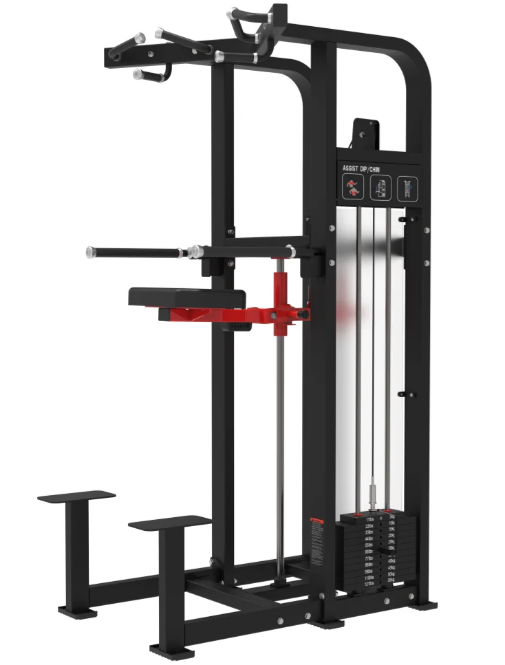 Adjustable Dip/Chin Assist Machine with 100kg Weight Stack for Commercial Gyms