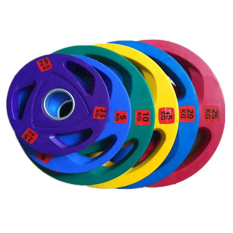 PU Eco-Friendly Colorful Barbell Plates for Gym Strength Training 2.5-25kg Non-Slip - Image 4
