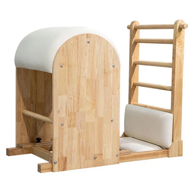 Durable Oak Wood Pilates Ladder Barrel with Adjustable Knob for Home Studio Use