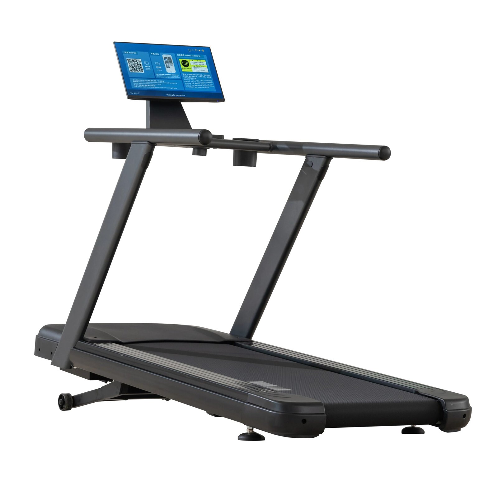 Commercial Treadmill with 360° Rotating LCD Display & Mirror Design for Gyms