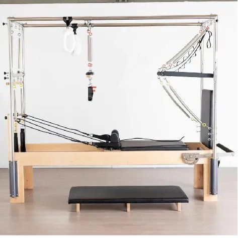 3-in-1 Cadillac Bed Oak Wood Reformer Pilates Equipment with 500KG Rope Pulley for Home Studios and Gyms