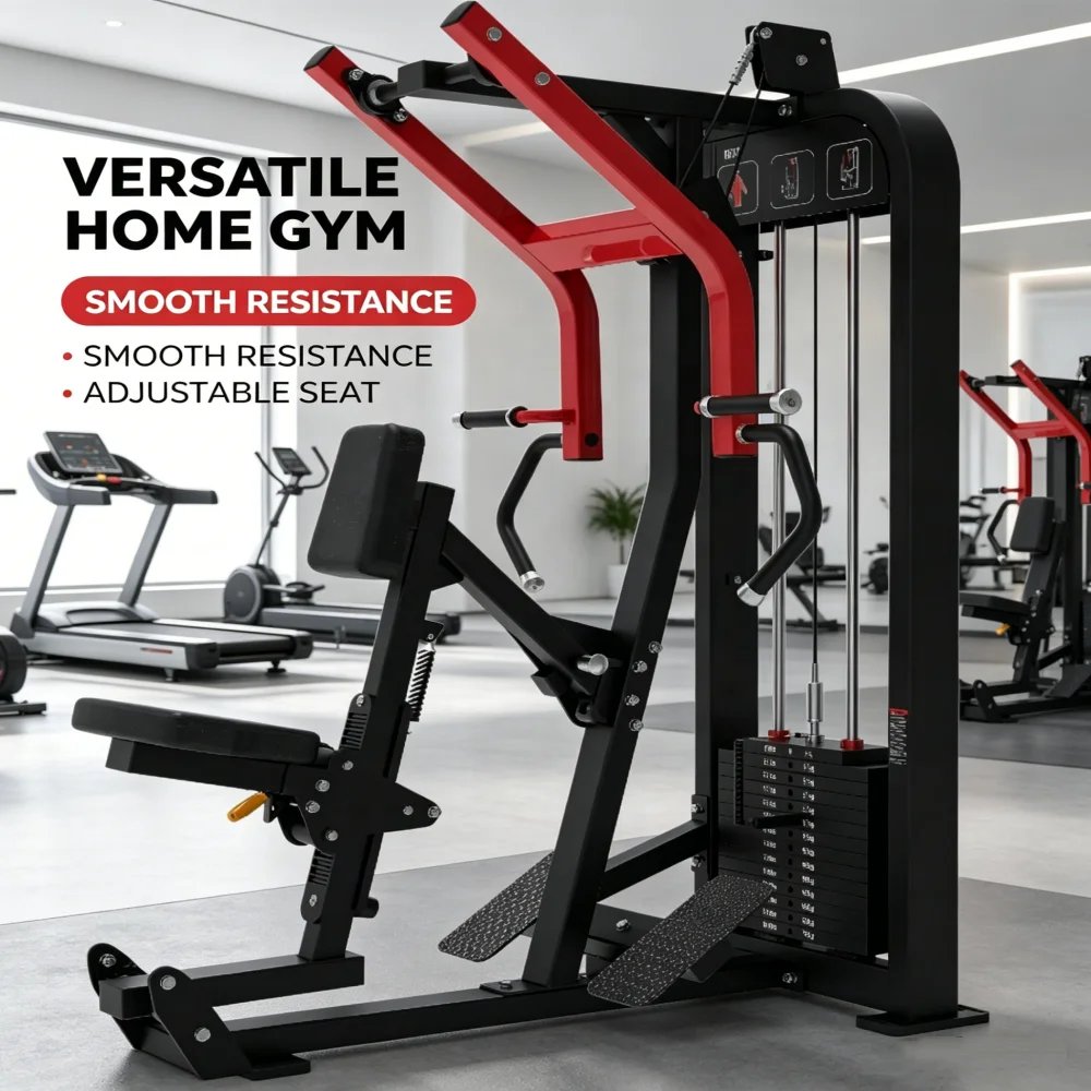 Commercial Weight Pin Loaded Back Row Machine with 100kg/150kg Stack for Gym Strength Training