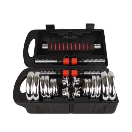 Chrome Cast Iron Dumbbell Set 15-50kg with Custom Logo for Gym Strength Training