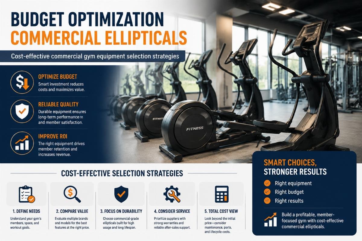 Cost-effective commercial gym equipment selection strategies Budget optimization commercial ellipticals