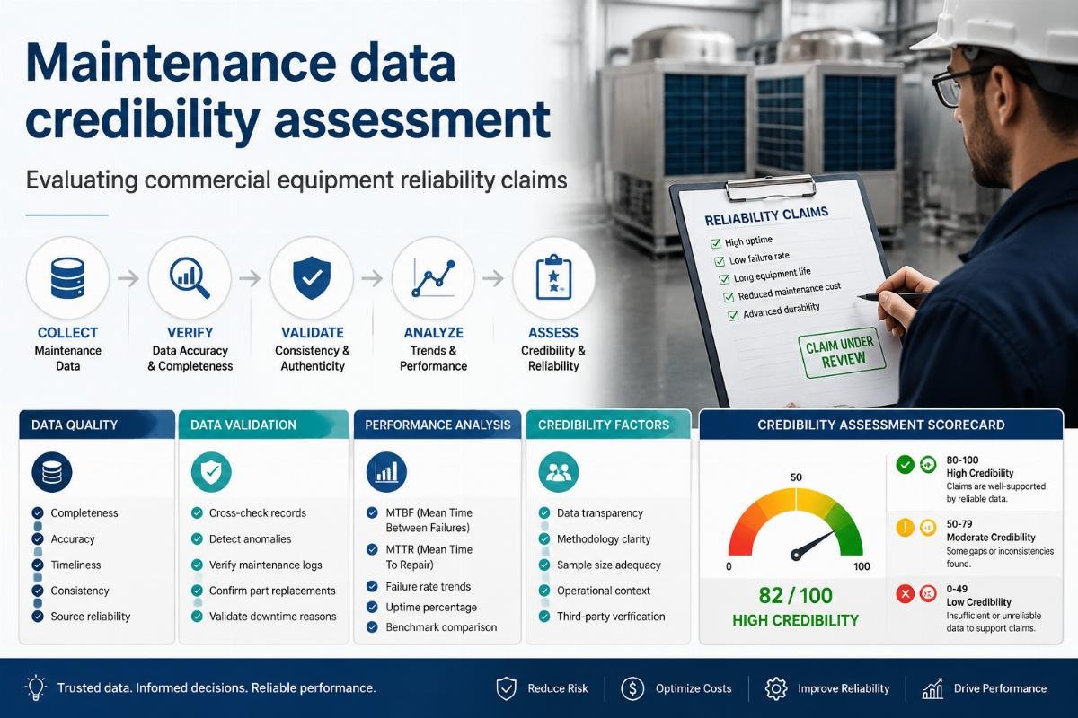 Evaluating commercial equipment reliability claims Maintenance data credibility assessment