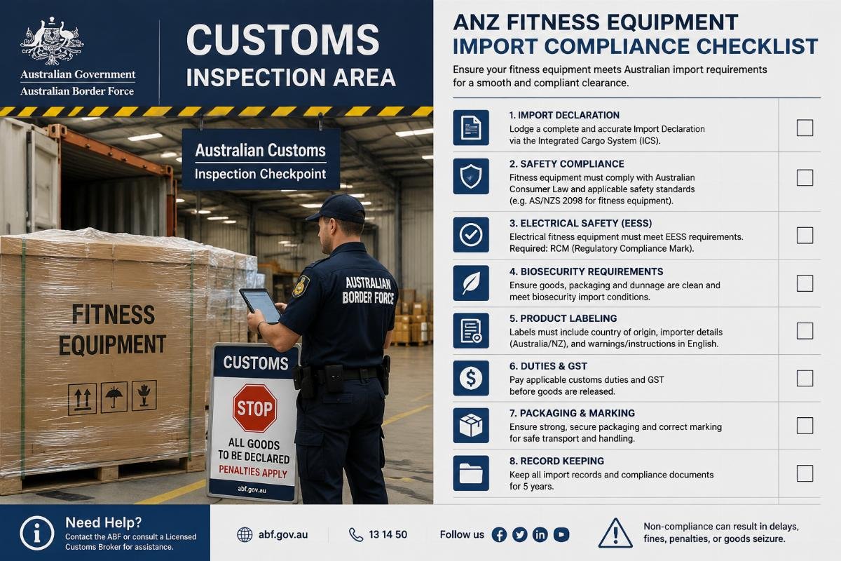 Australian customs inspection checkpoint for incoming cargo