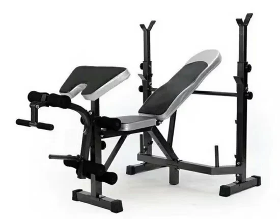 Adjustable Weightlifting Bench with Folding Rack for Home Gym