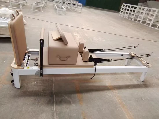 Commercial Home Use Pilates Reformer White Aluminum Alloy Machine