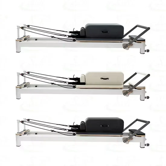 Commercial White Pilates Reformer for Studio and Home Use