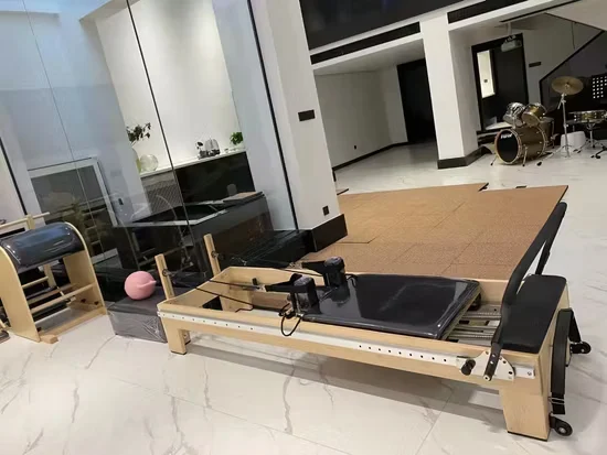 Custom Beech Wood Pilates Reformer for Studio Use