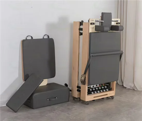 Custom Wood Pilates Reformer Maple Cadillac Yoga Folding Machine for Studio