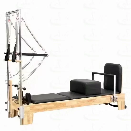 Half Trapeze Pilates Reformer White Maple Wood Bed for Yoga