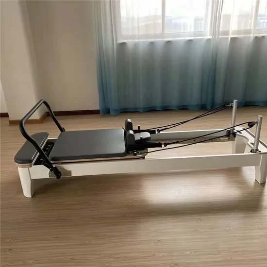 Home Gym Pilates Reformer White Wood Reformer for Pilates Studio