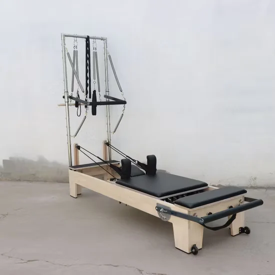 Maple Wood Half Trapeze Reformer Pilates Machine with Tower for Studio