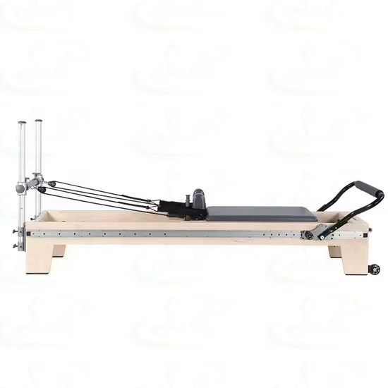 Solid Maple Wood Pilates Reformer with Tower for Studio Training Equipment