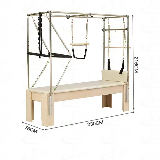 Solid Wood Pilates Reformer for Yoga Studio