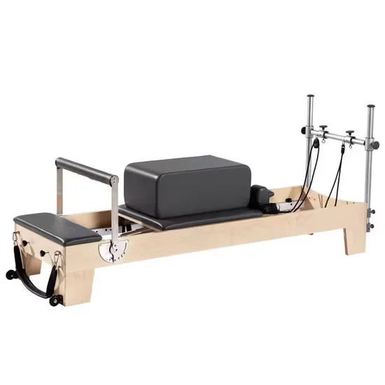 Solid Wood Pilates Reformer with Tower for Studio