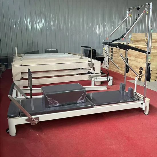 White Aluminum Pilates Reformer with Tower Half Trapeze for Studio [WARN] draft identifier mismatch