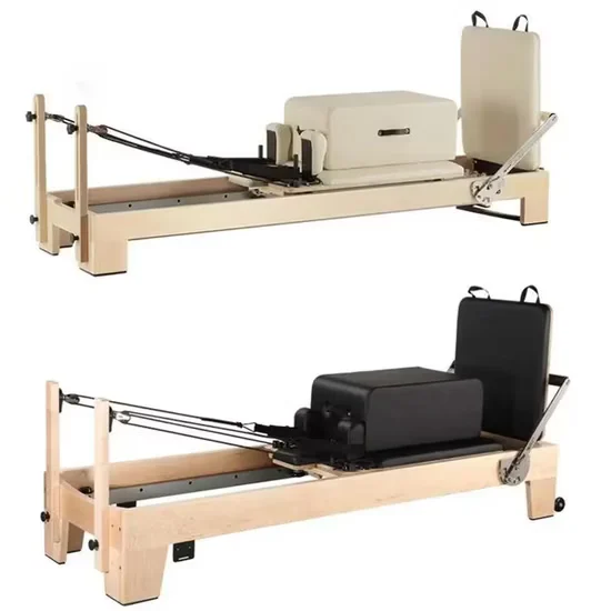 White Maple Wood Pilates Reformer Machine for Commercial Studio Use